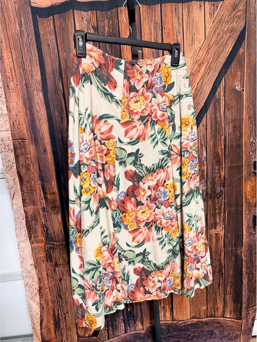 Ruff Hewn Floral Midi Skirt Size 4